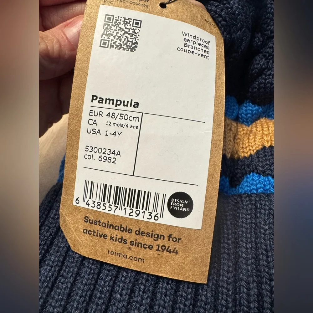 Reima Pampula - Kids' Wool Blend Beanie NWT Age 1-4 Years